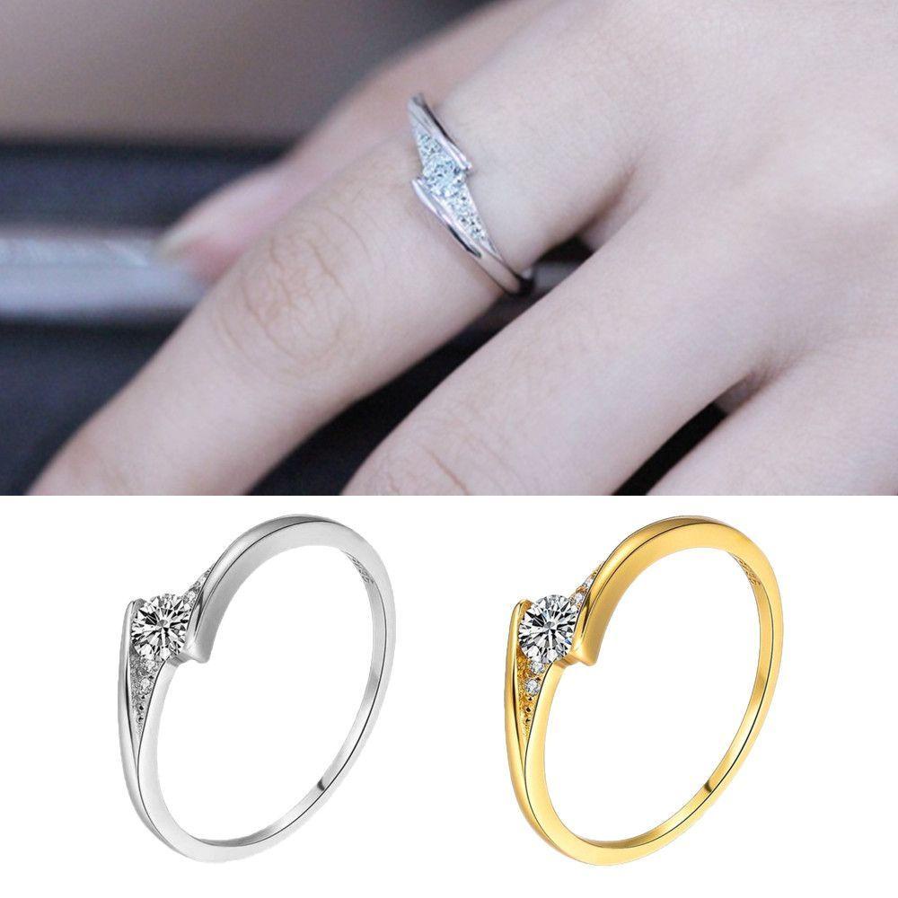 MOILYVN Nhẫn Cưới Hợp Kim Màu Vàng / Bạc Cổ Điển