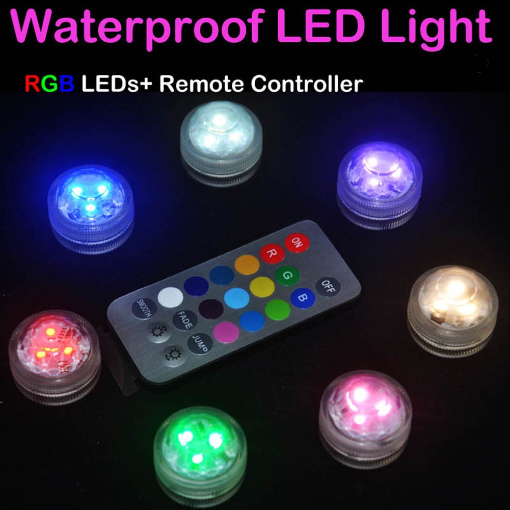 Đèn LED tròn có điều khiển từ xa nhiều màu sắc cho bể cá