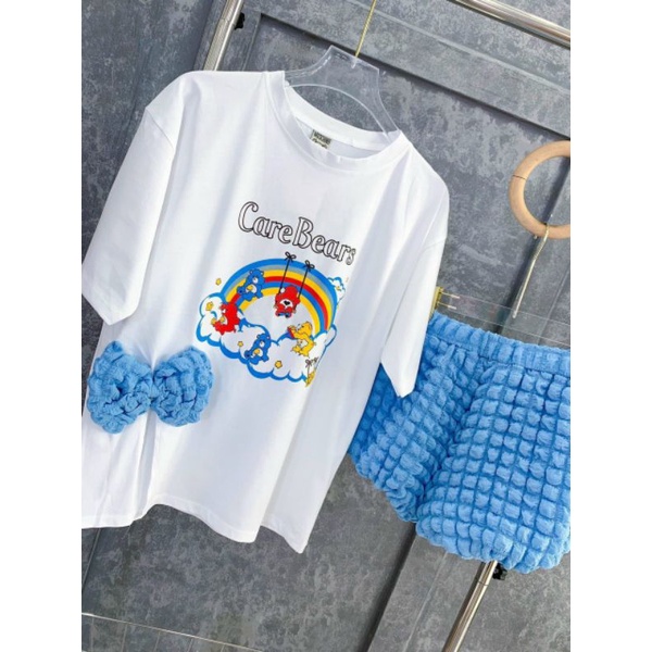 Set bộ quần đùi phối áo voan thắt nơ xinh GB16112