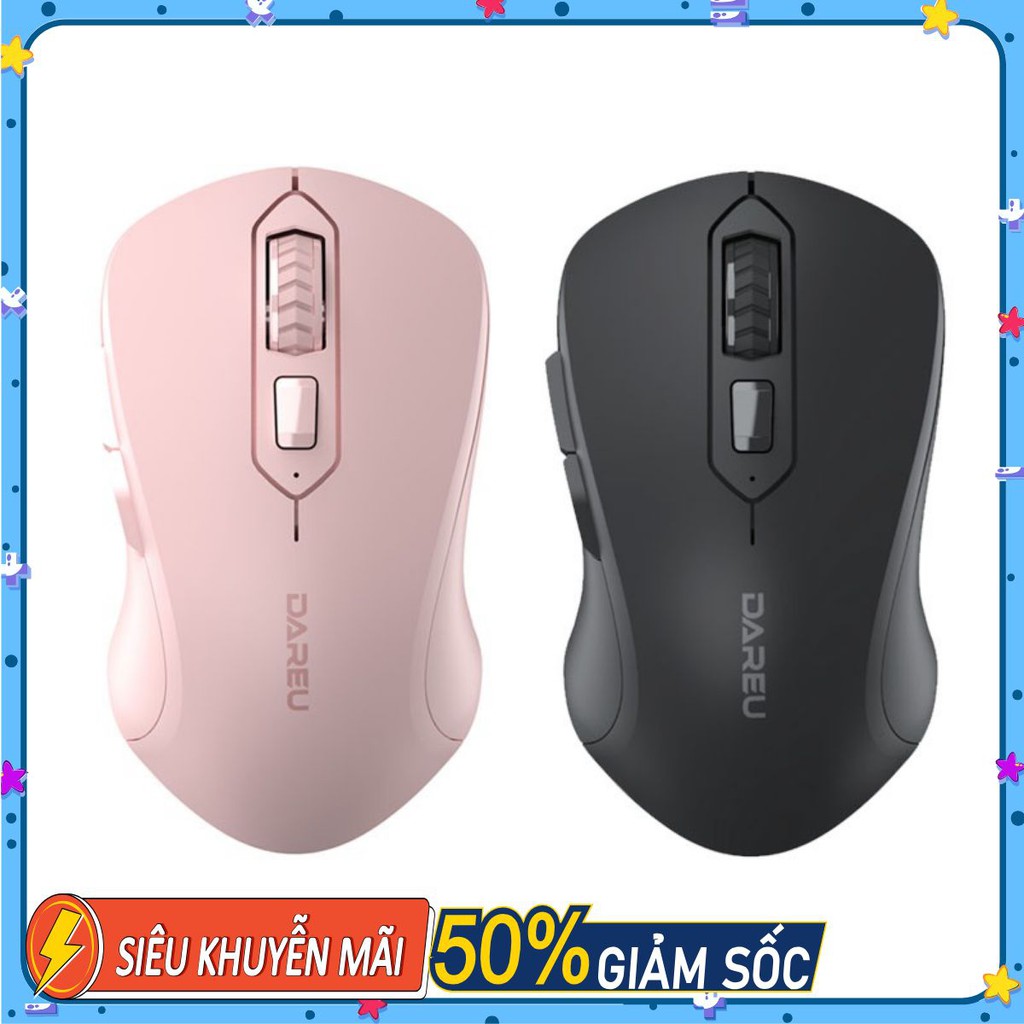 Chuột không dây DAREU LM115G Black - Pink CHÍNH HÃNG