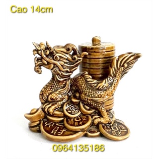 Tượng phong thuỷ rồng tài lộc h14cm gốm sứ Bát Tràng