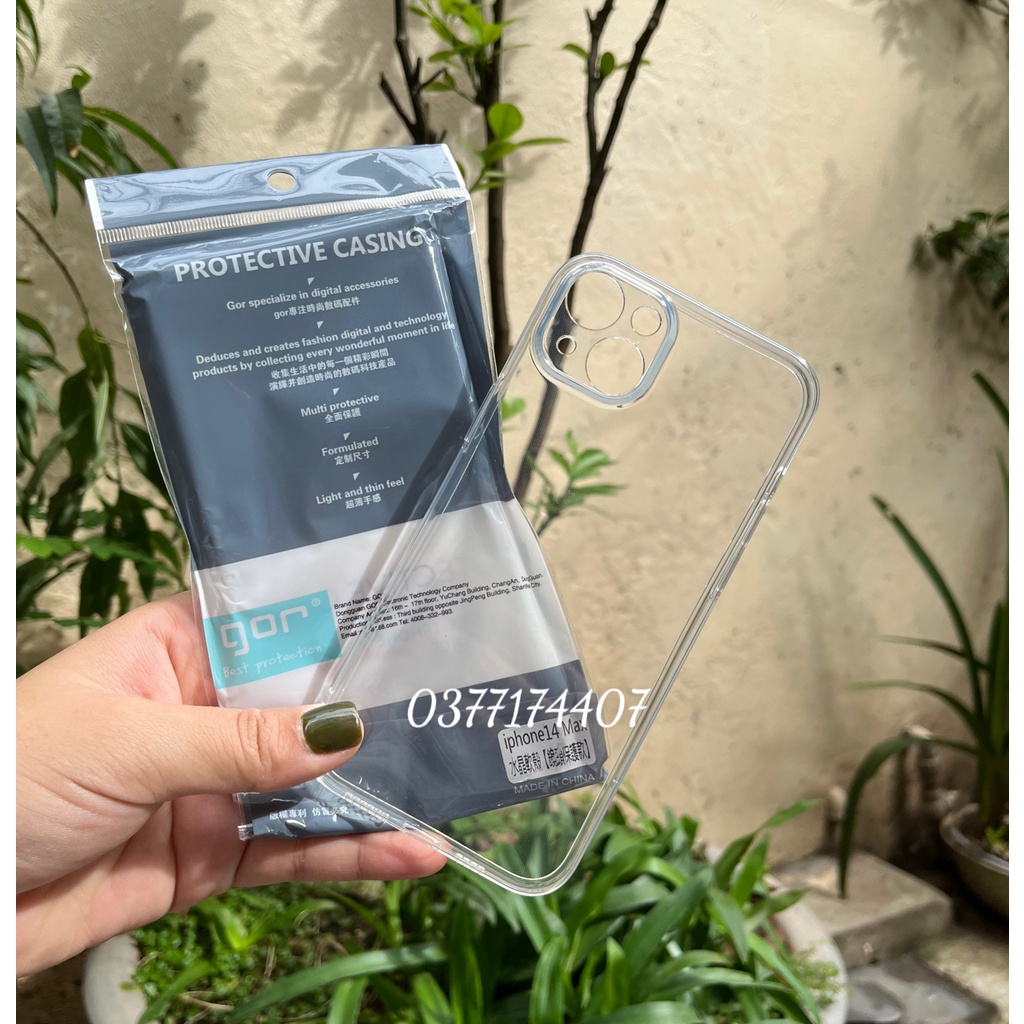 Ốp lưng dẻo Gor TPU cho iPhone 14, 14 Pro, 14 Plus, 14 Pro Max trong suốt bảo vệ camera khoe trọn vẻ đẹp của máy