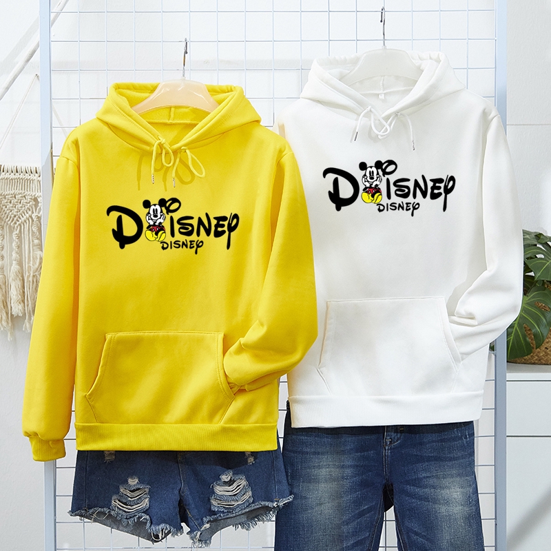 Áo Khoác Hoodie Tay Dài Dáng Rộng In Hình Chuột Mickey Thời Trang Cho Cặp Đôi