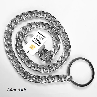 Dây Xích ,Móc Khóa  Quần 12MM Màu Bạc Sáng Bóng
