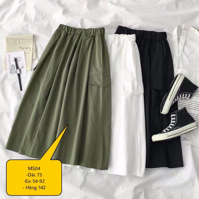 Chân váy Ulzzang phong cách Hàn Quốc dài qua gối. (Có ảnh thật) -Hàng nhập khẩu | BigBuy360 - bigbuy360.vn