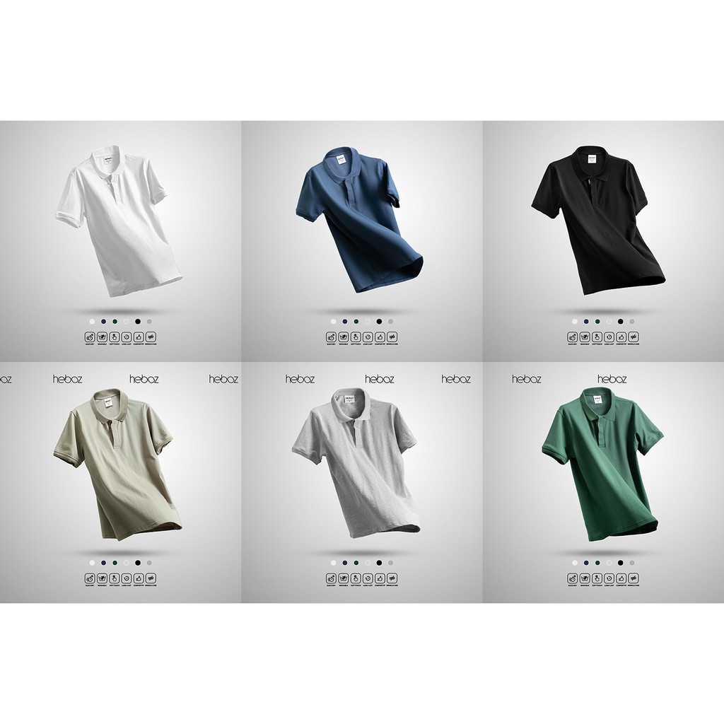 [HẾN STORE MENSWEAR] Áo polo Heboz giấu nút 6M - cotton pha, kiểu dáng basic trẻ trung - 00000318