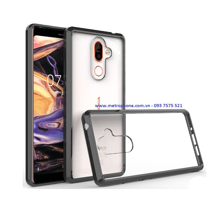 ỐP LƯNG CHỐNG SỐC TRONG SUỐT VIỀN MÀU SẮC DÀNH CHO NOKIA 7 PLUS