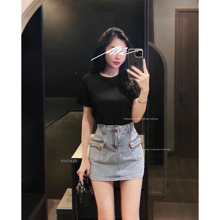 ÁO PHÔNG NỮ CHẤT COTTON XƯỚC NỮ CỔ TRÒN SIÊU ĐẸP - A113