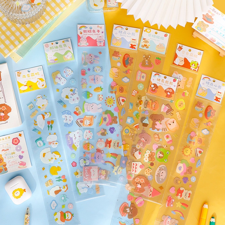 Dải sticker PVC hình dán động vật dễ thương đáng yêu dài 30cm | BST126