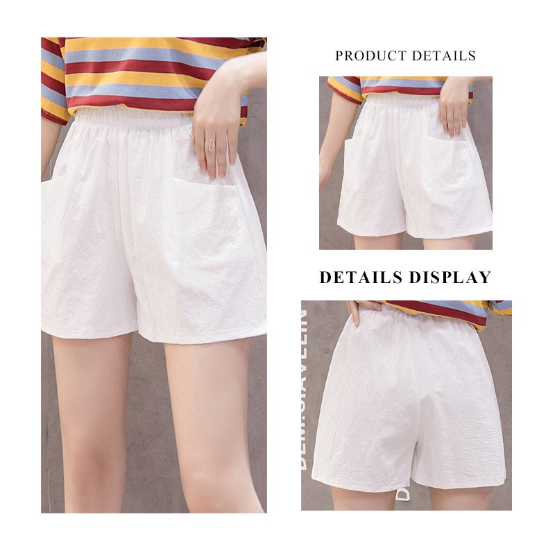 Quần Short Thể Thao Cotton Lanh Lưng Cao Thời Trang Cho Nữ