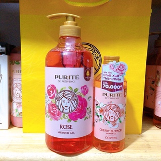 Combo Sữa tắm mềm mịn Purite 850ml+ Sữa tắm mềm mịn cherry Purite 250ml