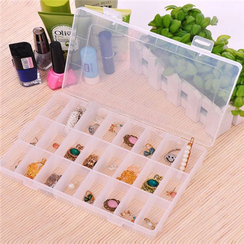 Hộp 8 ngăn, 10 ngăn, 15 ngăn, 24 ngăn có thẻ tháo rời vách chia ngăn đựng trang sức