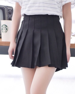 CHÂN VÁY TENNIS XẾP LY BASIC ĐEN TRẮNG