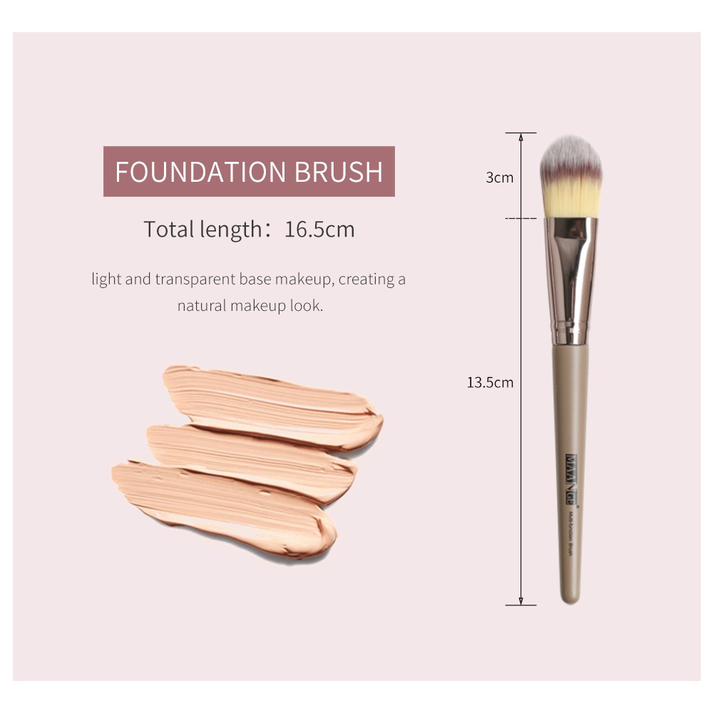 Set 15 cọ trang điểm MAANGE gồm tán kem nền/ đánh má hồng/ tán kem che khuyết điểm/ phấn mắt/ tạo khối tiện lợi