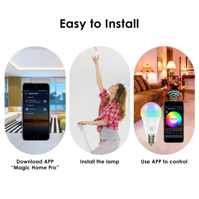 Bóng Đèn Led Thông Minh Kết Nối Wifi Tương Thích Với Alexa Và Google Assistant Togo1