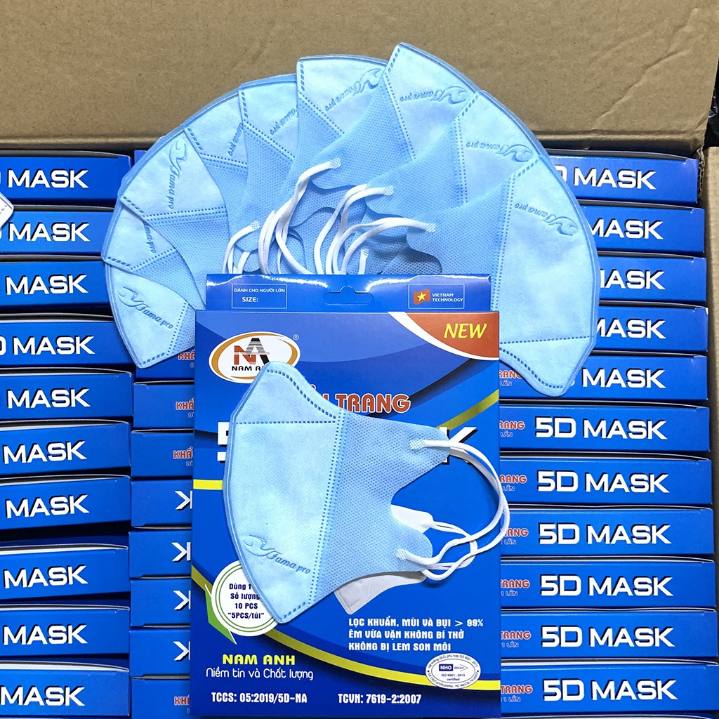 Khẩu Trang 3D Mask FAMAPRO NAM ANH Hộp 10 Cái