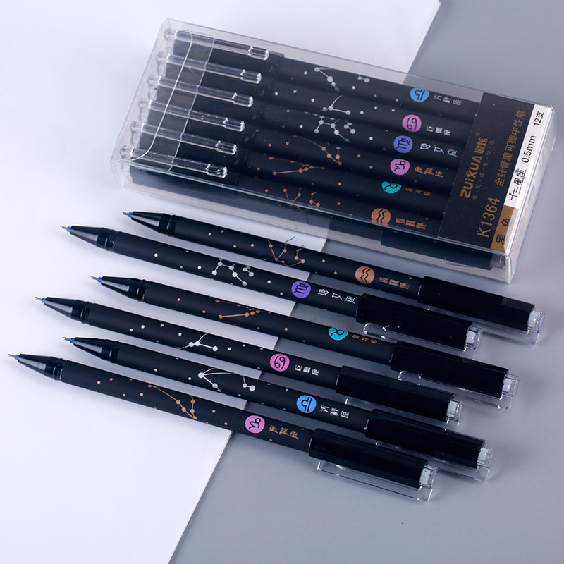 Set 12 bút mực gel xóa được mực xanh dương / đen tiện dụng chất lượng cao