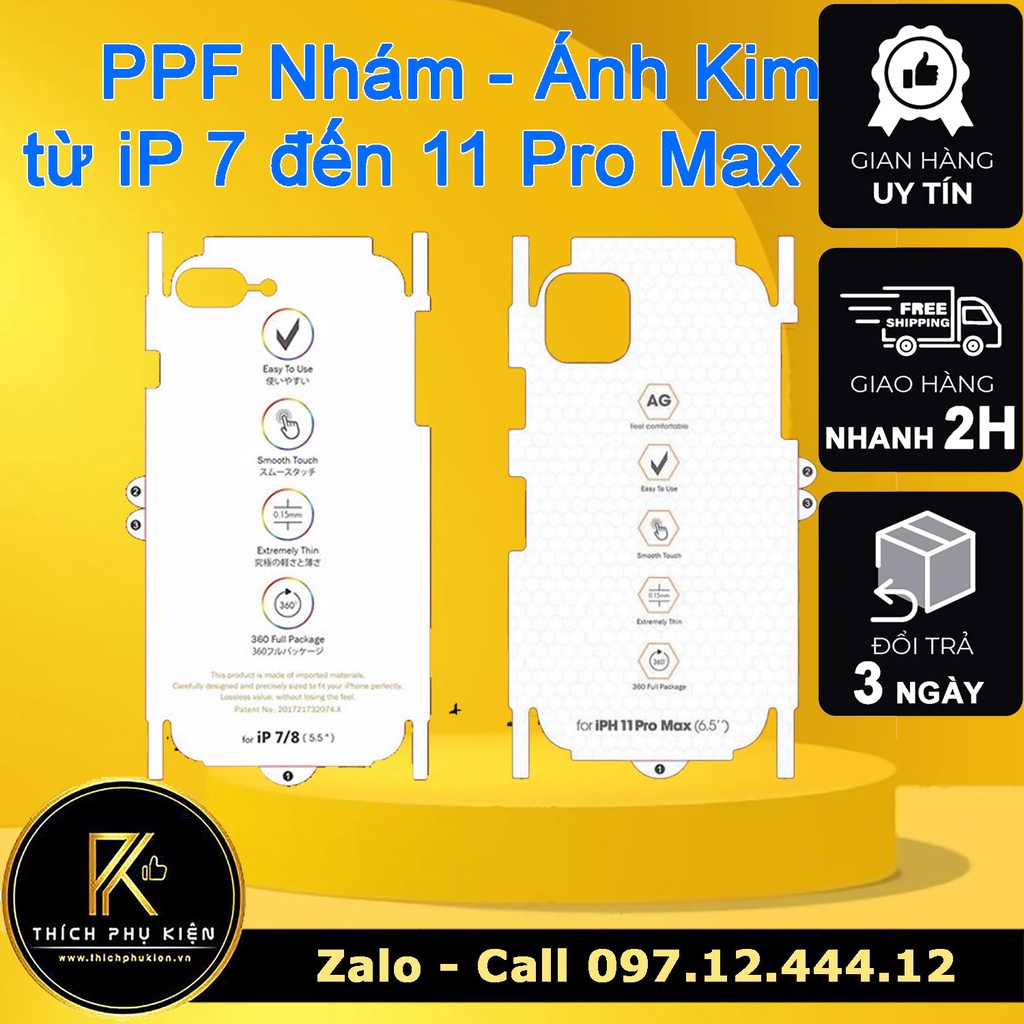 Miếng Dán PPF Nhám Full Viền Hạn Chế Vân Tay iP 7/8/7 Plus/8 Plus/X/Xs/XS Max/ iP 11/11 Pro/iP 11 Pro Max