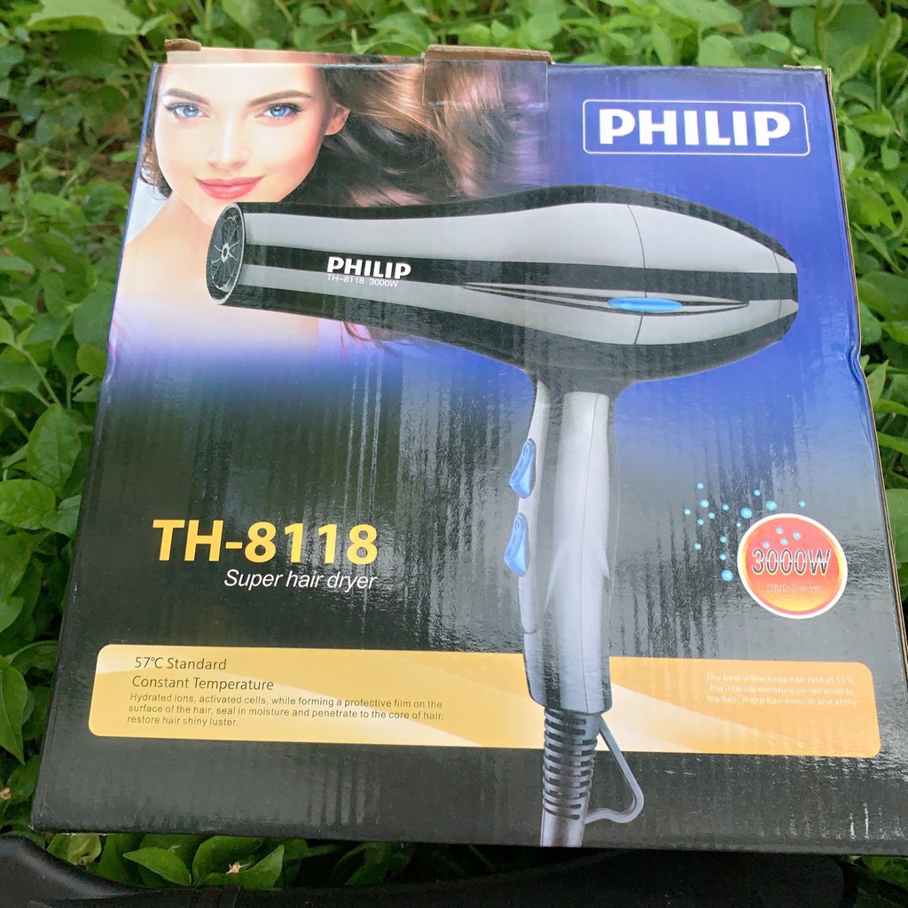 ❤FREESHIP❤ Máy Sấy Tóc 2 Chiều Nóng Lạnh PHILIP-3000W-TH 8118 (tặng kèm đầu thổi)