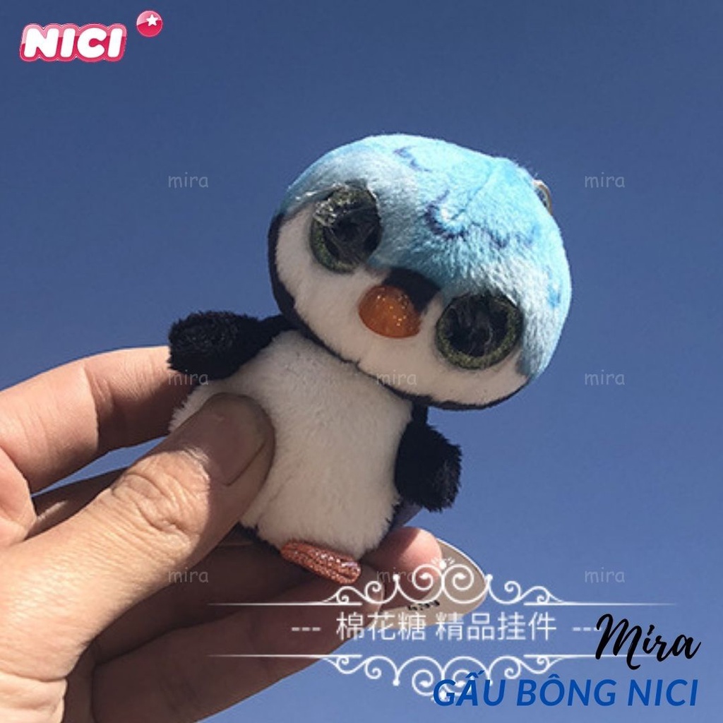 Móc Khóa Gấu Bông Mini - Hình Chim Cánh Cụt Lai Đeo Cặp, Treo Balo Thương hiệu NICI Quà Sinh Nhật 10cm MIRA-GB28011