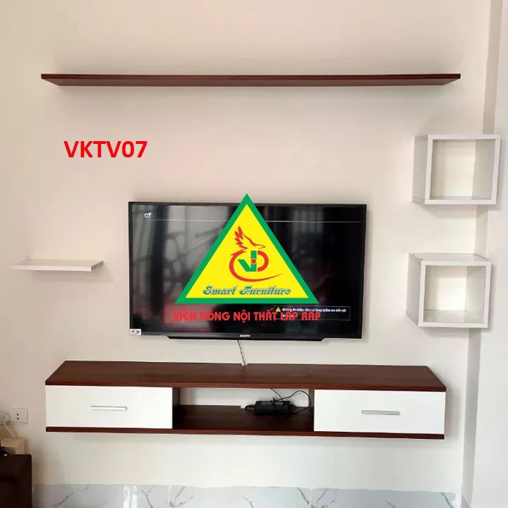 Bộ Kệ Ti Vi Treo Tường Trang Trí VKTV04 - Nội Thất Lắp Ráp Viendong Adv