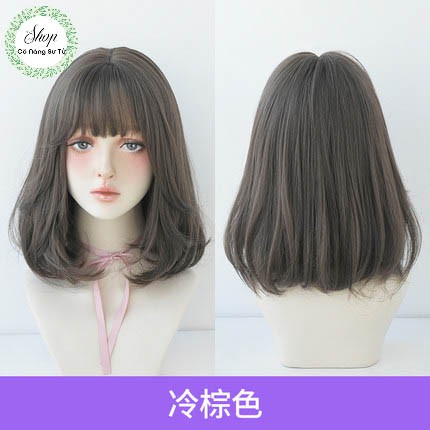 Tóc giả nữ nguyên đầu ngắn ngang vai – tóc bob giả cụp đuôi mái thưa Hot Trend - Cô nàng sư tử