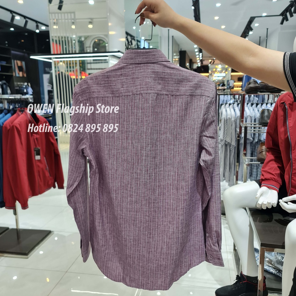 OWEN -  Áo sơ mi nam dài tay dáng SLIMFIT sợi Cafe - Mã AS23346D - OWEN Flagship Store