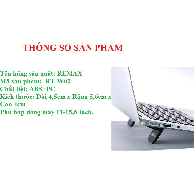 Kệ Tản Nhiệt REMAX Dạng Chân Gập Cho Macbook Laptop - 2 Thanh Gập