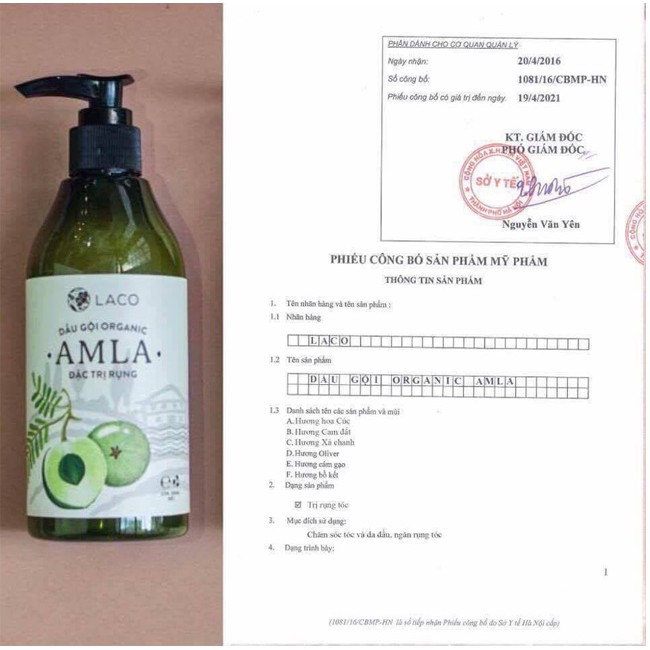 Bộ dầu gội trị rụng tóc Amla