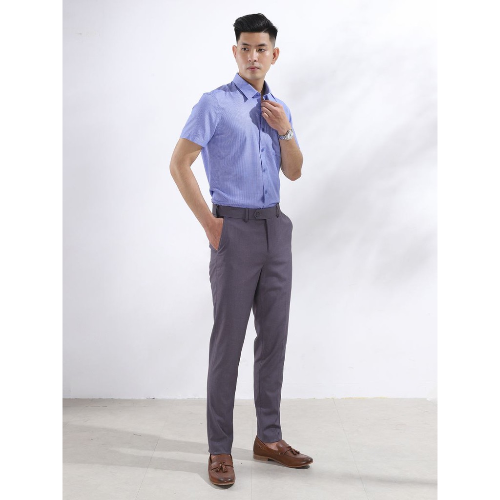 Áo sơ mi ARISTINO ngắn tay sợi sồi dáng reguler ass054s8