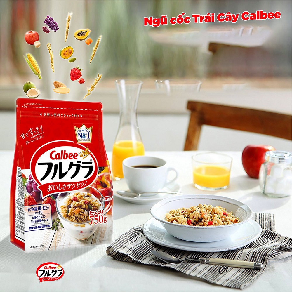 Ngũ Cốc Hoa Quả Dinh Dưỡng Calbee Nhật Bản 750g