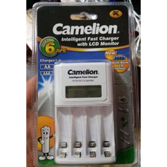 Bộ sạc nhanh có màn hình Camelion BC-1012 kèm 2 pin sạc AA2700mAh