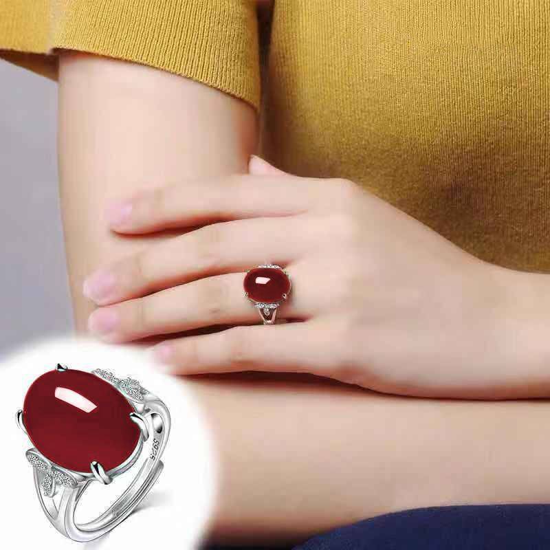 (Hàng Có Sẵn) Nhẫn Đính Đá Ruby Sang Trọng