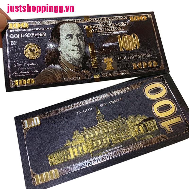Bộ 100 Tờ Tiền Đô La Màu Đen Mạ Vàng Dùng Trang Trí