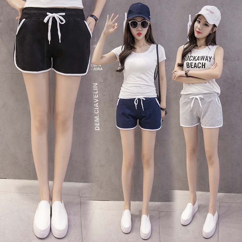 Quần Đùi Thể Thao Nữ - Short Thun Ngắn Dáng Rộng Cạp Chun, Sooc Mặc Nhà