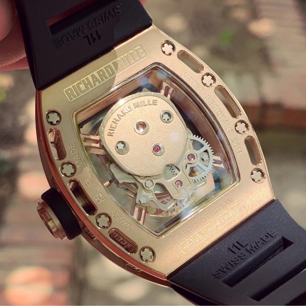Đồng Hồ Nam RM SKULL Xuyên Thấu Size 42mm, Máy Cơ Automatic Nhật, Chống Nước