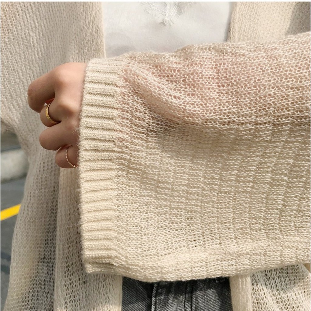 Áo Khoác Len Cardigan Mỏng Nhiều Màu Phong Cách Hàn Quốc