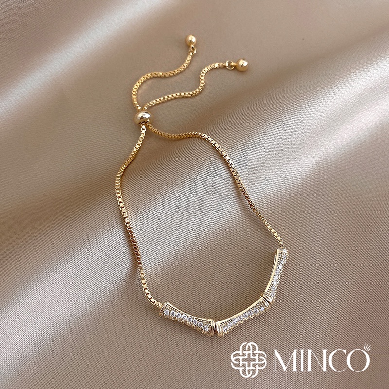Lắc Tay nữ Minco Accessories Đốt Trúc vàng phụ kiện thời trang đẹp sang trọng và quý phái LT27
