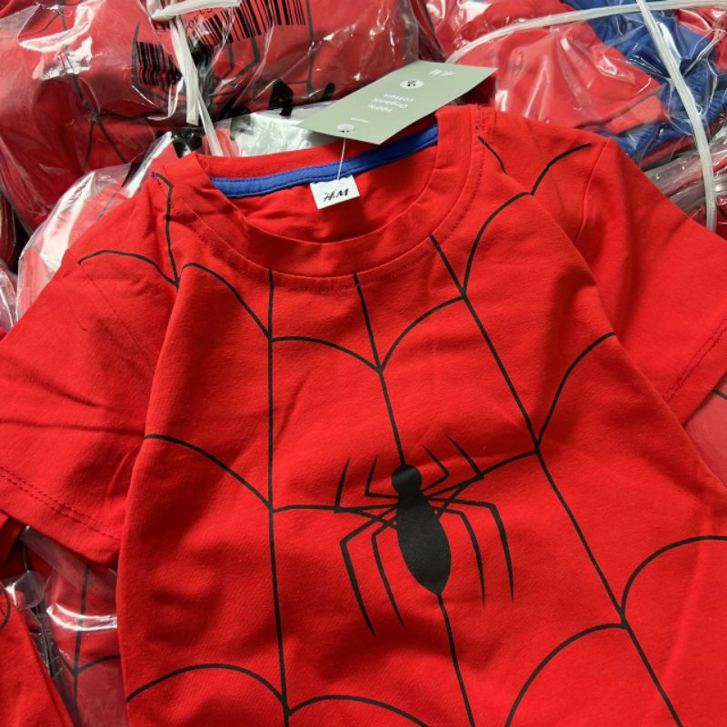 Bộ Mặc Nhà, Đi Học, Đi Chơi (7-21kg) Siêu Nhân Nhện Cho Bé Trai-Set 2 Bộ Cộc Tay Trẻ Em In Hình Spider Man chất thun