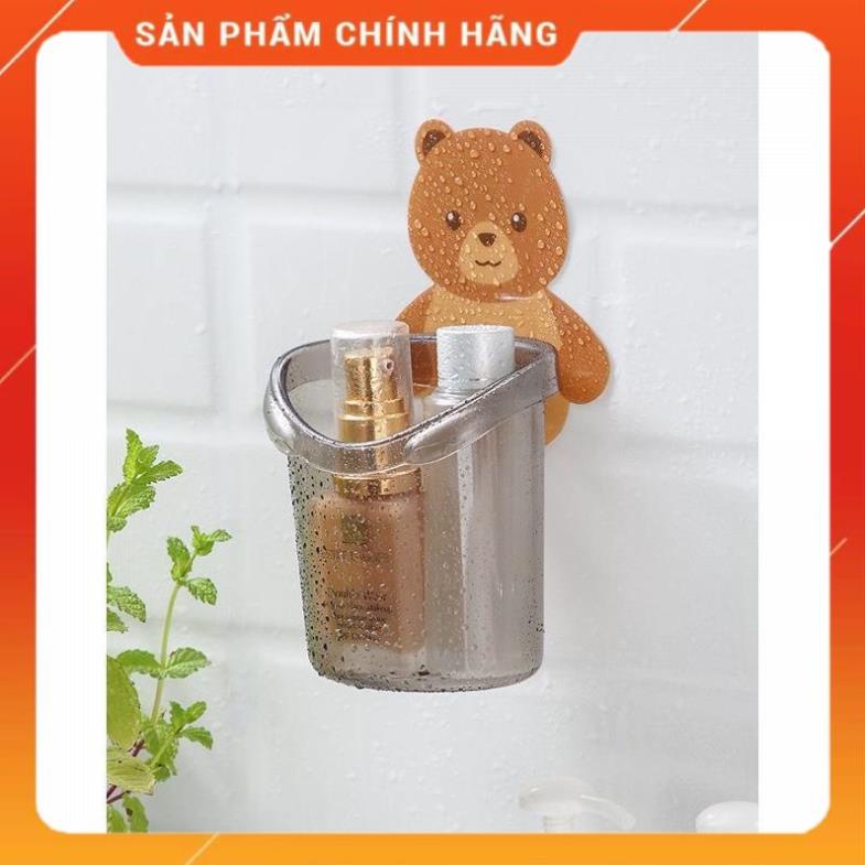 Hủ Treo Bàn Chải Hình Gấu Dán Tường Nhà Tắm Nhà Vệ Tiện Dụng