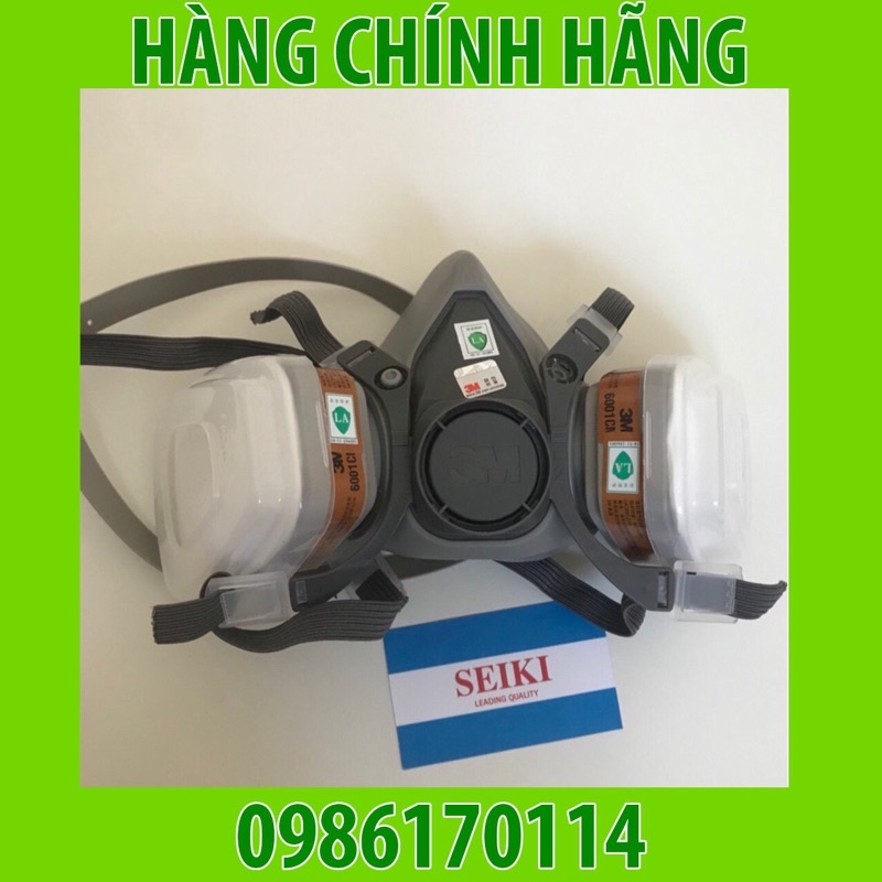 MẶT NẠ PHÒNG ĐỘC 3M 6200 ĐÃ GỒM 2 PHIN. 2 HỘP LỌC