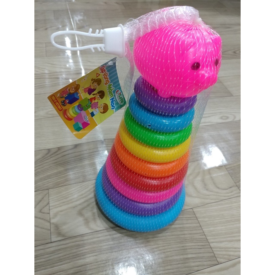Đồ Chơi Xếp Vòng Nhựa Xếp Vòng Tròn Sato Phát Triển Trí Não Cho Bé