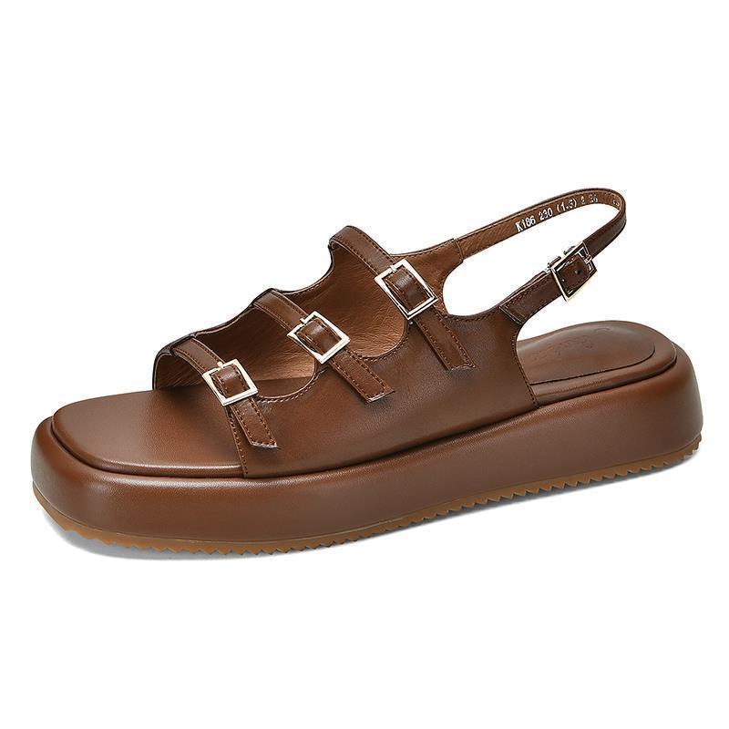 Giày Sandal Mùa Hè Đế Dày Có Khóa Phong Cách Mới Thoải Mái Dễ Phối Đồ Cho Nữ