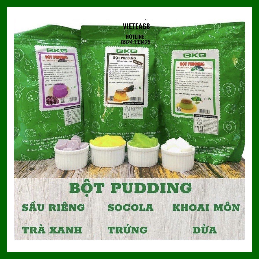 Pudding BKB các vị tách lẻ gói 300gr