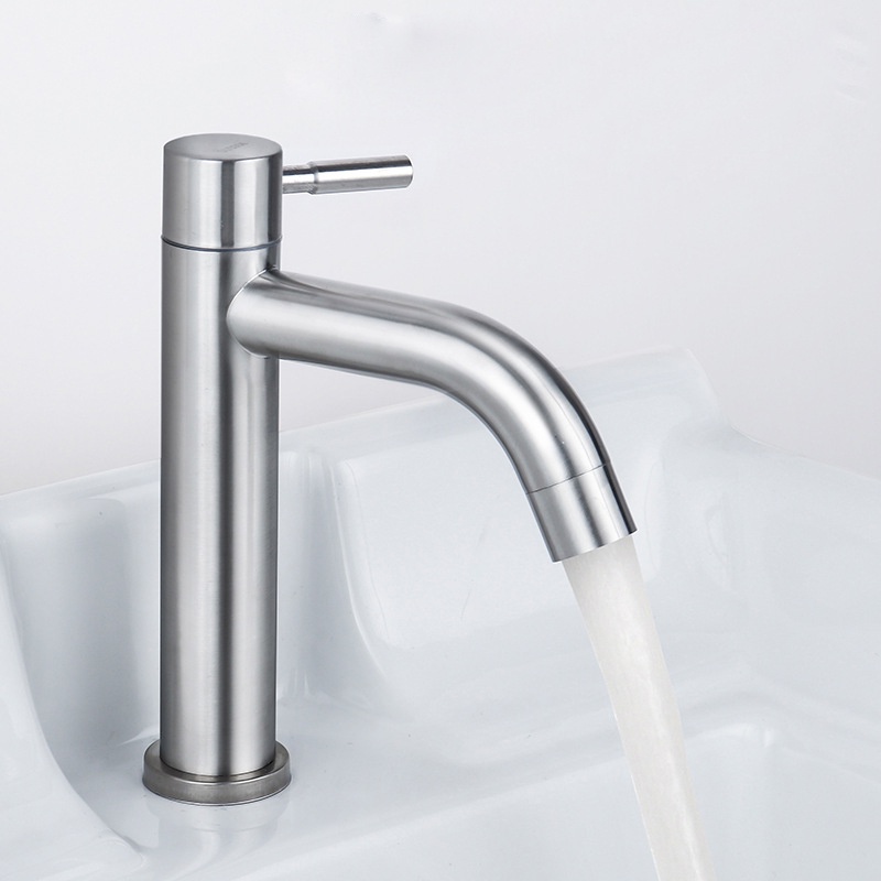 Vòi lavabo xả lạnh cắm chậu OS107 chất liêu inox 304 - bảo hành 2 năm toàn quốc