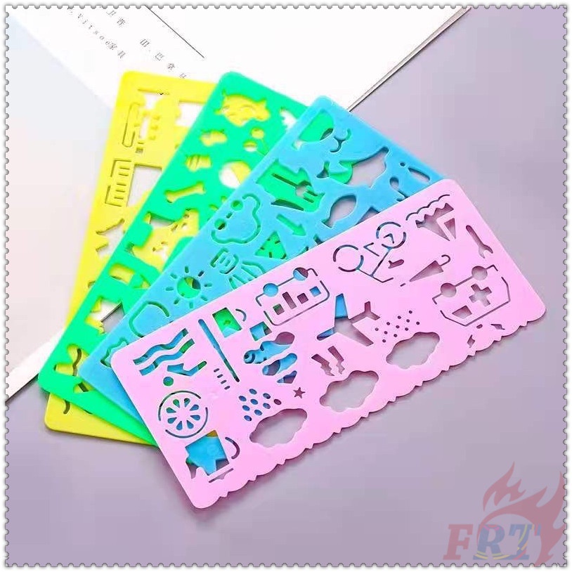 Bộ 4 Thước Tập Vẽ Hình Dễ Thương Sáng Tạo Cho Học Sinh