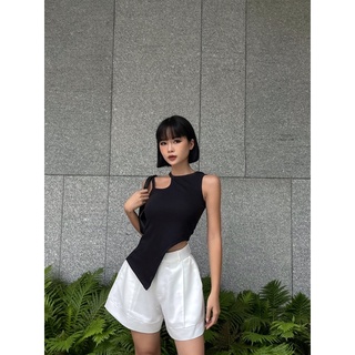  Lala top ONHOUSE áo thun  sát nách, 2 dây cut out thiết kế vạt xéo hở vai chất liệu thun gân co dãn
