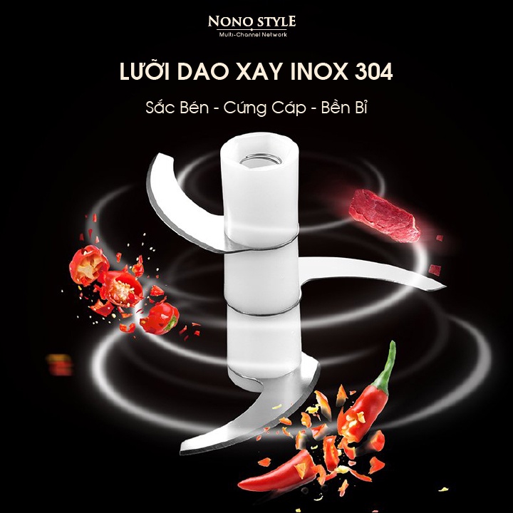 Bộ 5 món Máy Đánh Trứng Xay Thịt Mini NONOSTYLE (250ml) - BH 6 Tháng