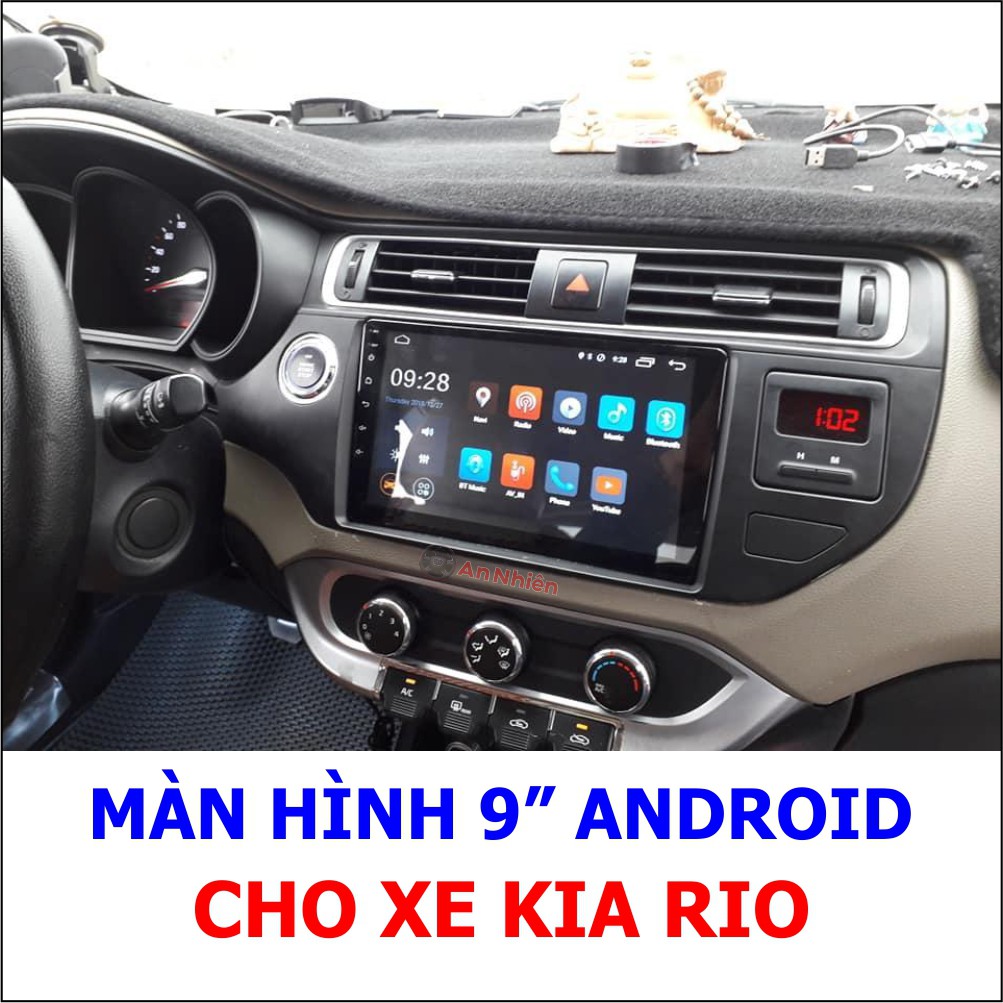 Màn Hình Android 9 inch Cho Xe KIA RIO - Đầu DVD Chạy Android Kèm Mặt Dưỡng Giắc Zin Cho Xe KIA K3/ Rio