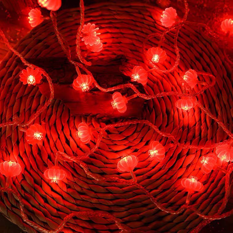 Dây LED nháy chớp ĐÈN LỒNG, NÚT THẮT, CHỮ HỶ dài 3M-10M trang trí DECOR ngoài trời lễ tết TRUNG TÍN